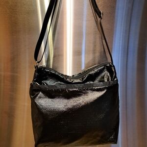 Lesportsac Shiny Black Crossbody Bag